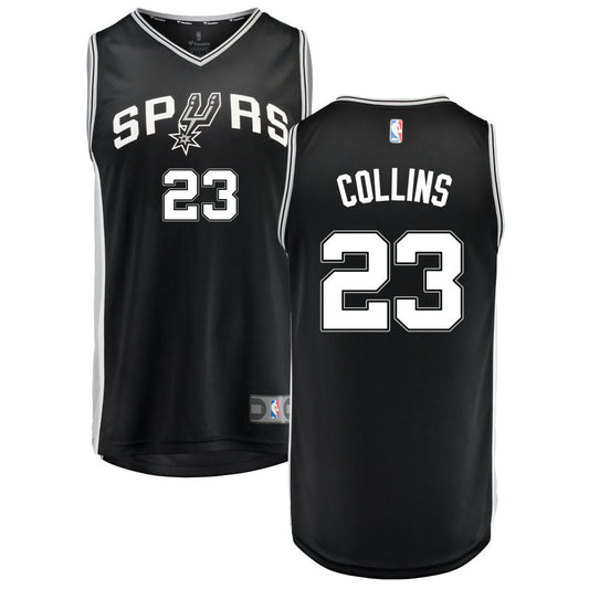 Zach Collins San Antonio Spurs Fanatics Branded Fast Break Replica Jersey Black - Icon Edition