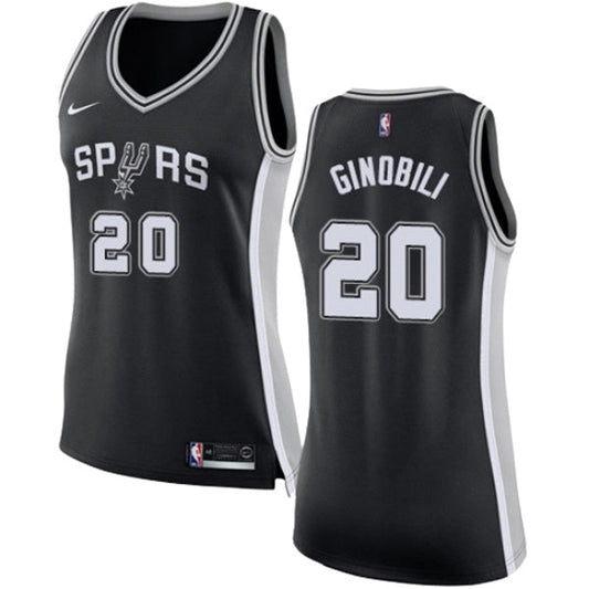 Women's San Antonio Spurs Manu Ginobili Icon Edition Jersey - Black