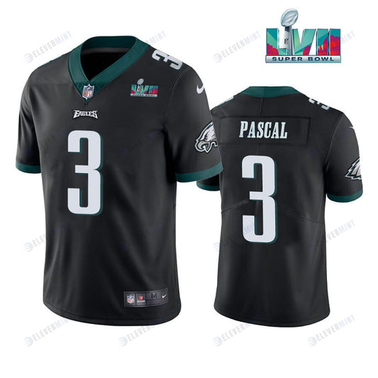 Zach Pascal 3 Philadelphia Eagles Super Bowl LVII Vapor Limited Men Jersey - Black