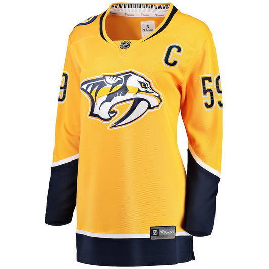 Women's Roman Josi Fanatics Predators Premier Breakaway Jersey - Gold