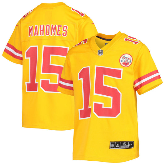 Youth Kansas City Chiefs Patrick Mahomes Inverted Team Game Jersey Gold