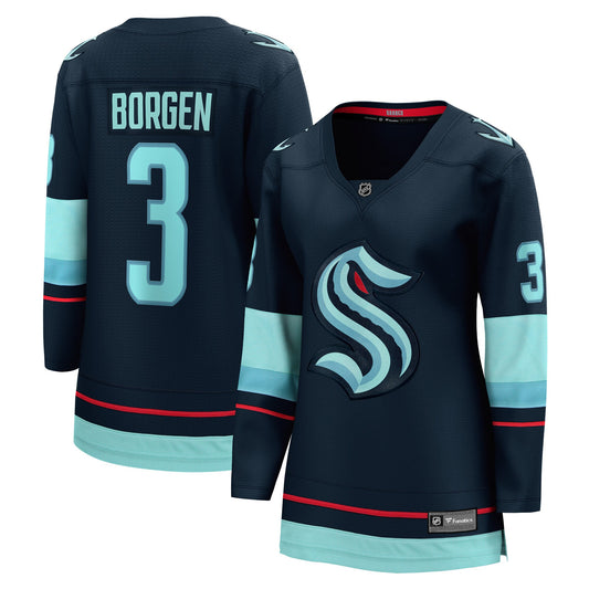 Will Borgen Seattle Kraken Fanatics Branded Women's Home Breakaway Player Jersey - Deep Sea Blue