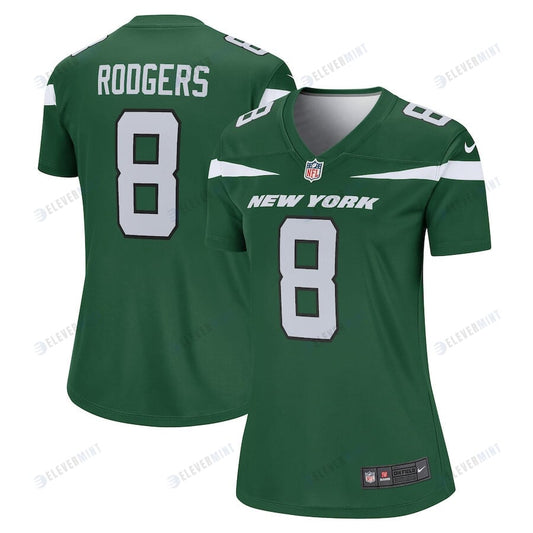 Aaron Rodgers 8 New York Jets Women Legend Jersey - Gotham Green